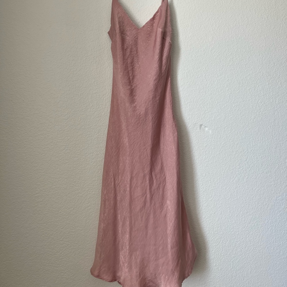 Pink midi silky dress